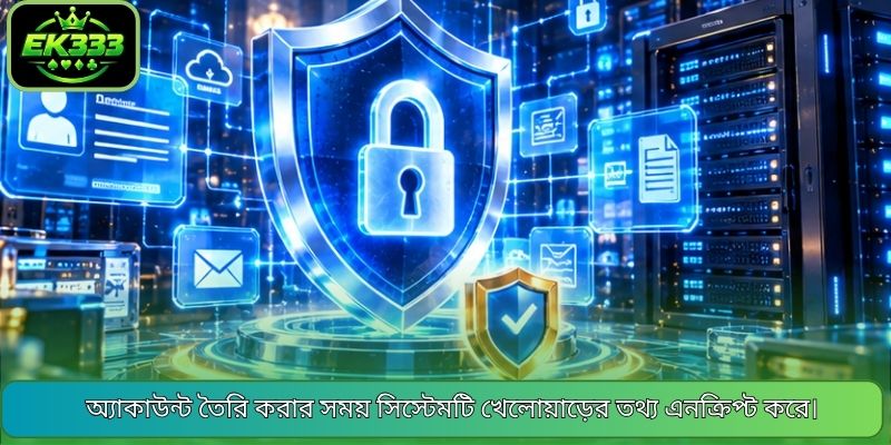 অ্যাকাউন্ট তৈরি করার সময় সিস্টেমটি খেলোয়াড়ের তথ্য এনক্রিপ্ট করে।