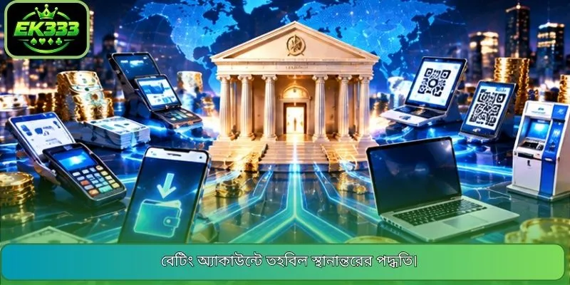 বেটিং অ্যাকাউন্টে তহবিল স্থানান্তরের পদ্ধতি।