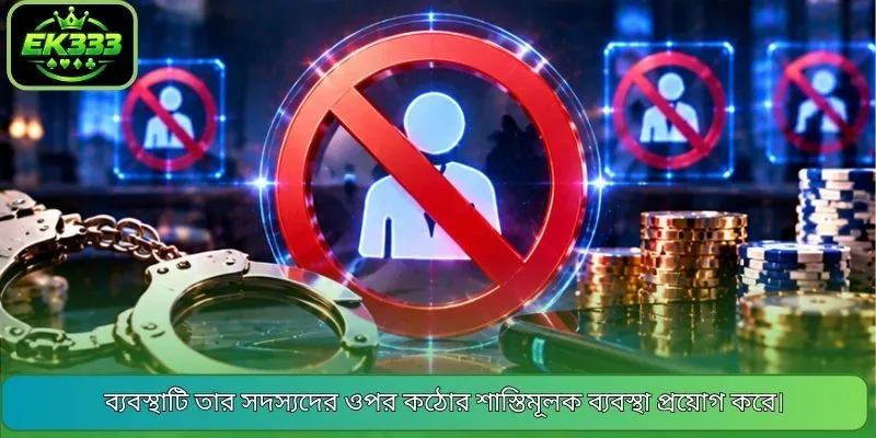 ব্যবস্থাটি তার সদস্যদের ওপর কঠোর শাস্তিমূলক ব্যবস্থা প্রয়োগ করে।